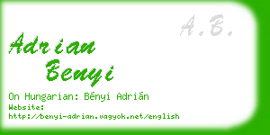 adrian benyi business card